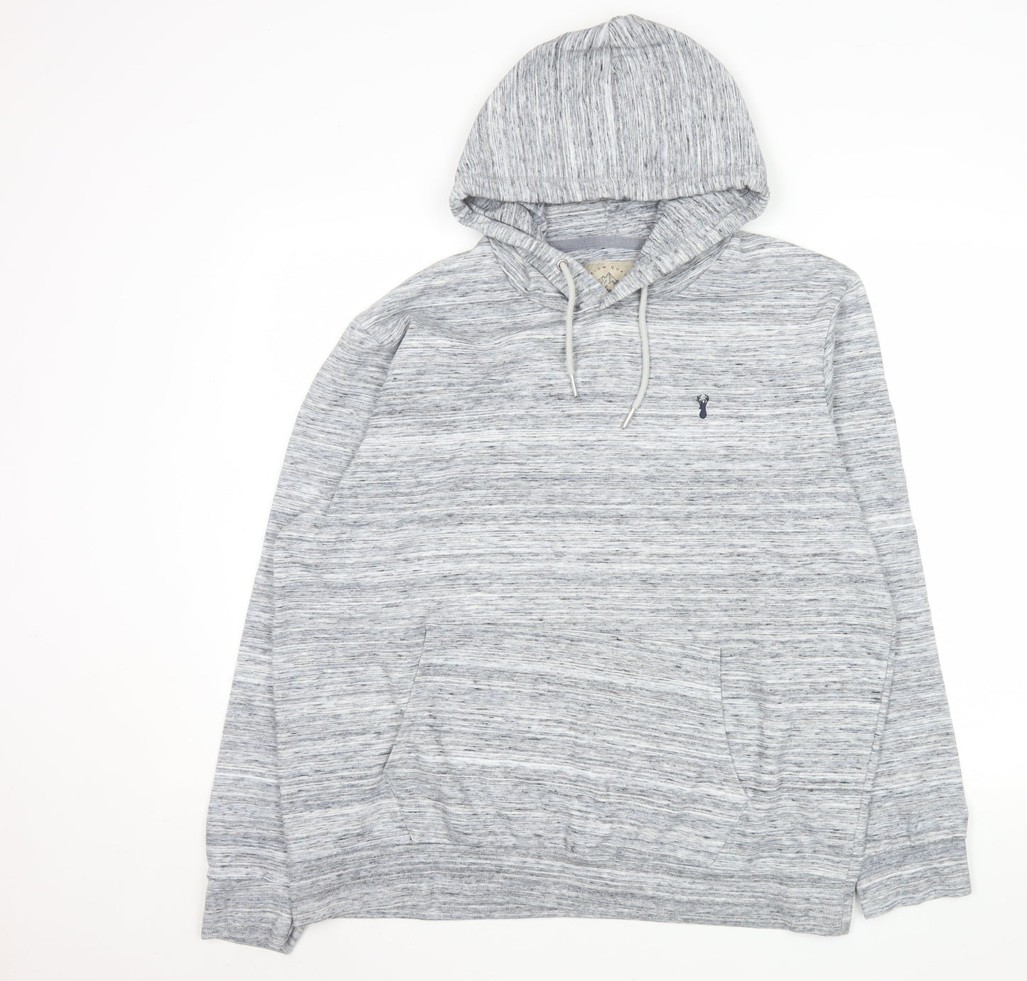Next Men's Grey Pullover Hoodie XL Regular Fit Fleece