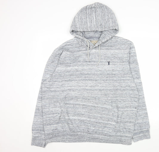 Next Men's Grey Pullover Hoodie XL Regular Fit Fleece