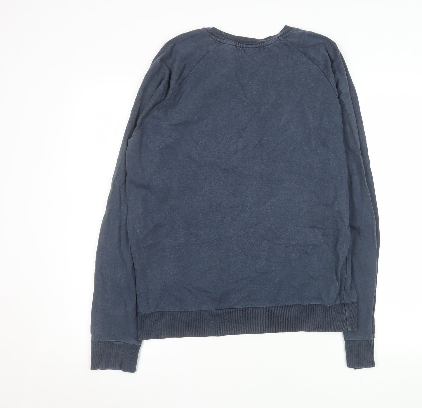 Topman Men Blue Small Graphic Print Sweatshirt Crew Neck