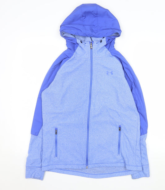 Under Armour Mens Blue Hooded ColdGear Full Zip Jacket Size M