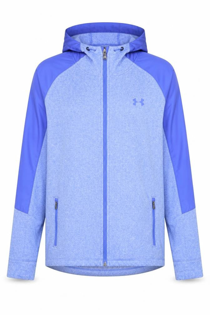 Under Armour Mens Blue Hooded ColdGear Full Zip Jacket Size M