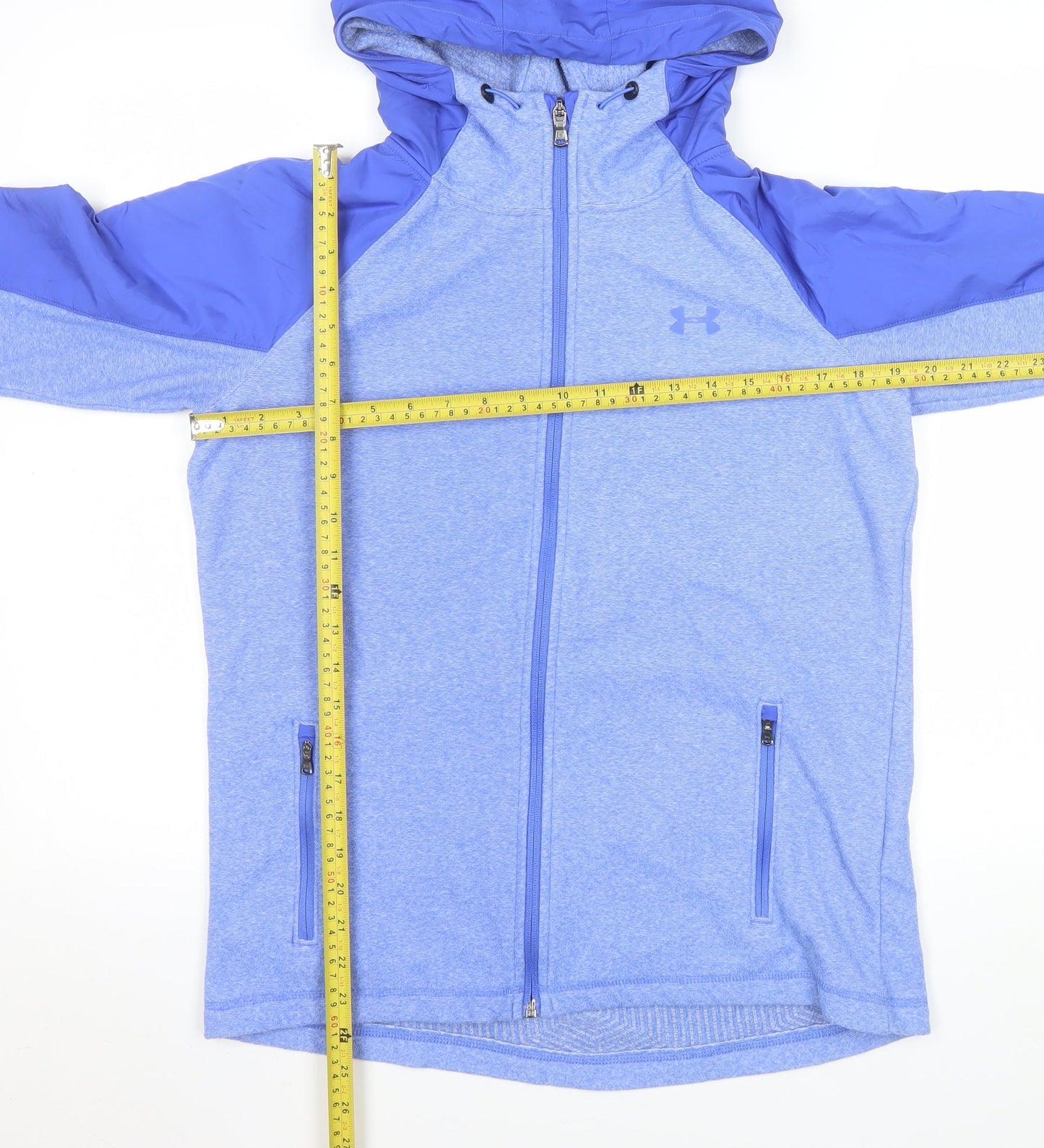 Under Armour Mens Blue Hooded ColdGear Full Zip Jacket Size M