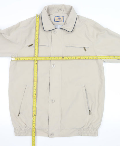 Aldon Men Beige Mid-Length Polyester Basic Jacket Size M