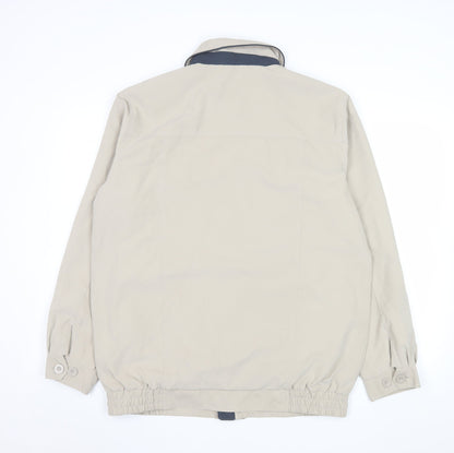 Aldon Men Beige Mid-Length Polyester Basic Jacket Size M