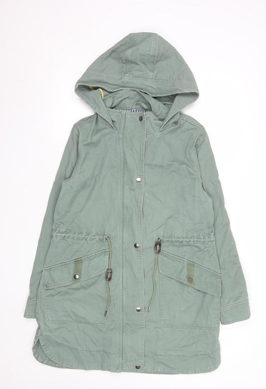 Dickins & Jones Women's Green Cotton Parka Coat Size 12