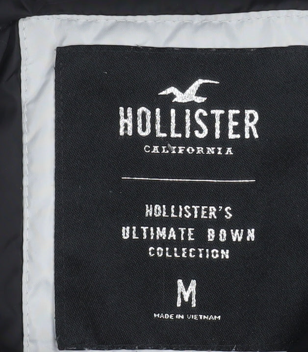 Hollister Women Black M Hooded Puffer Jacket Down Winter Coat
