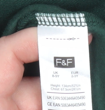 F&F Boys Green Christmas 'Feelin' Festive' Pullover Hoodie 8-9 Years