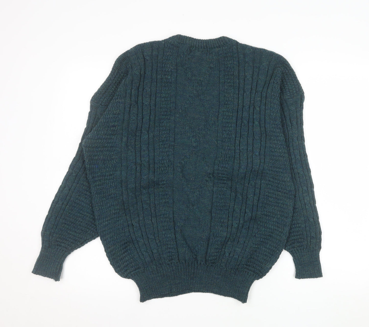 Debenhams Men’s Green Wool Cable-Knit Crew Neck Jumper L