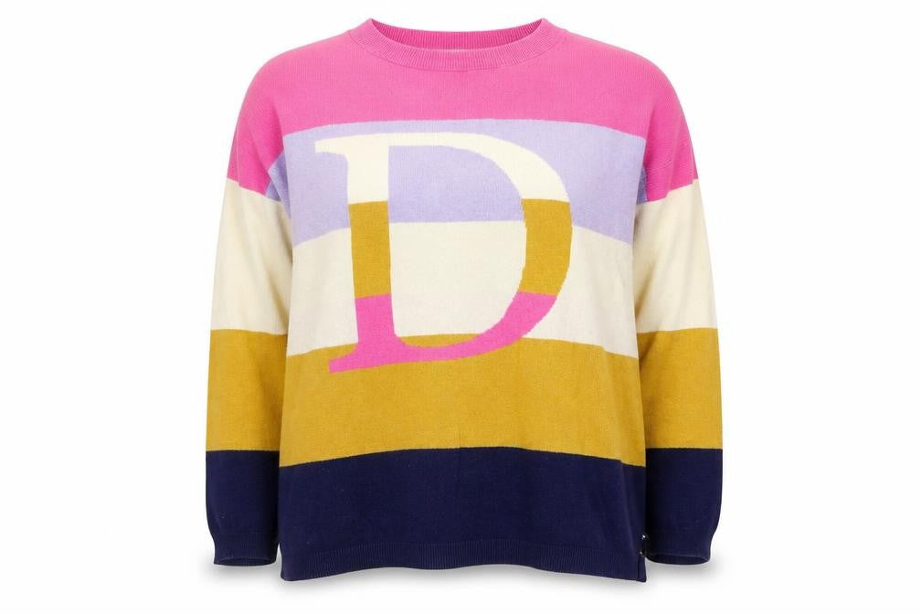 White Stuff Women’s Multicoloured L Striped Crew Neck Cotton Jumper
