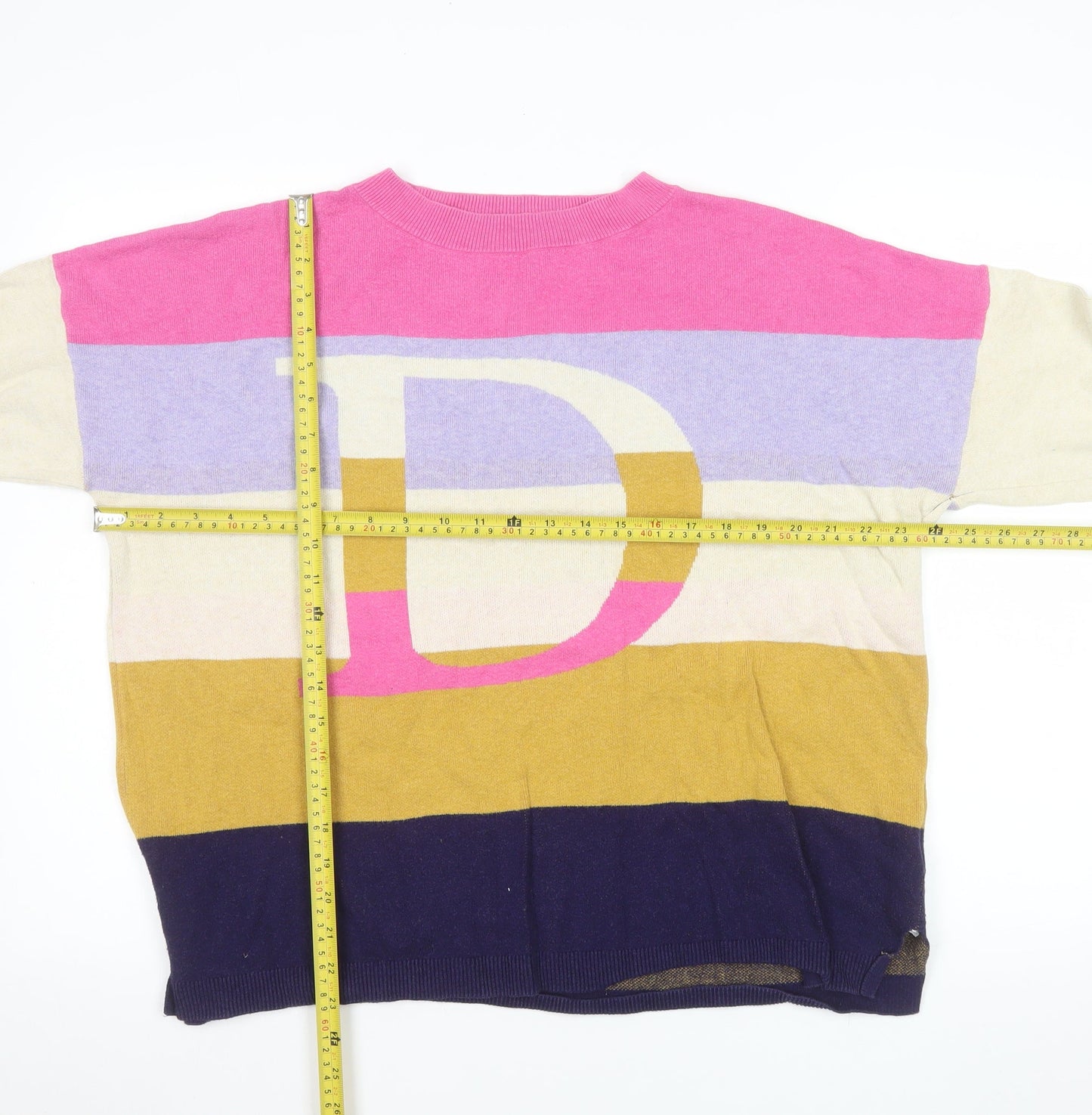 White Stuff Women’s Multicoloured L Striped Crew Neck Cotton Jumper