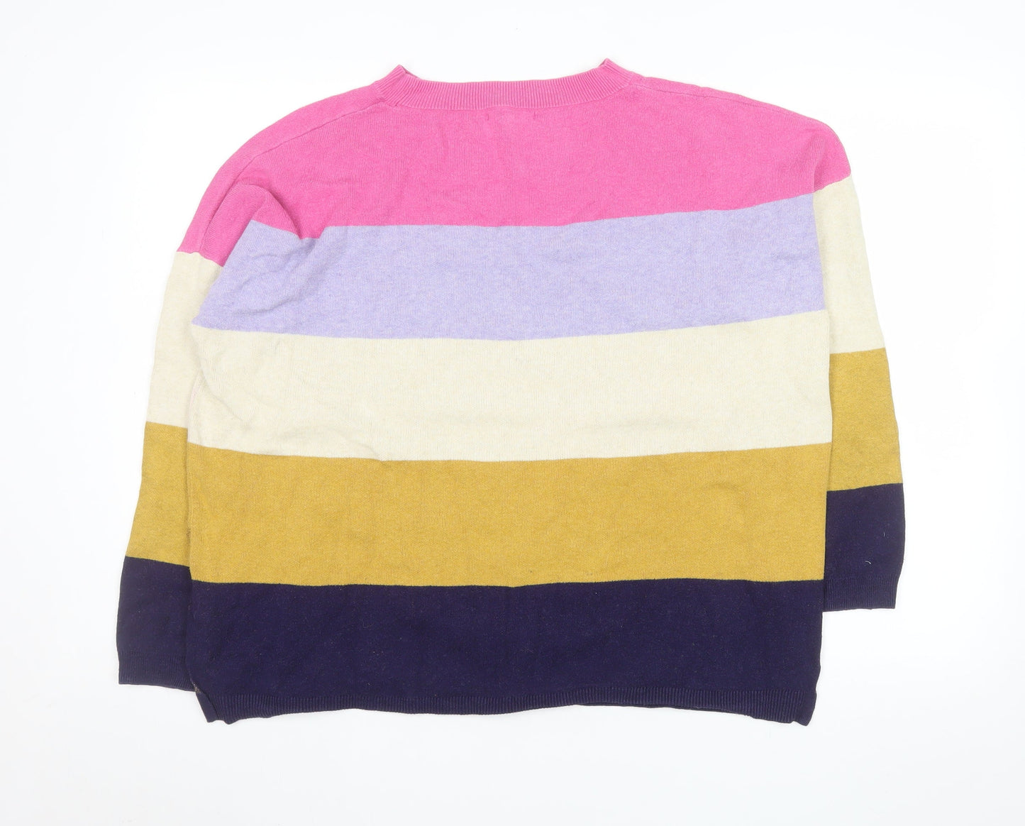 White Stuff Women’s Multicoloured L Striped Crew Neck Cotton Jumper