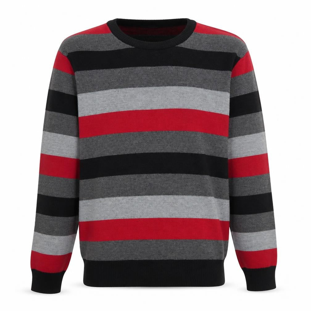 Swiss Cross Men's Multicoloured Striped Pullover Jumper L