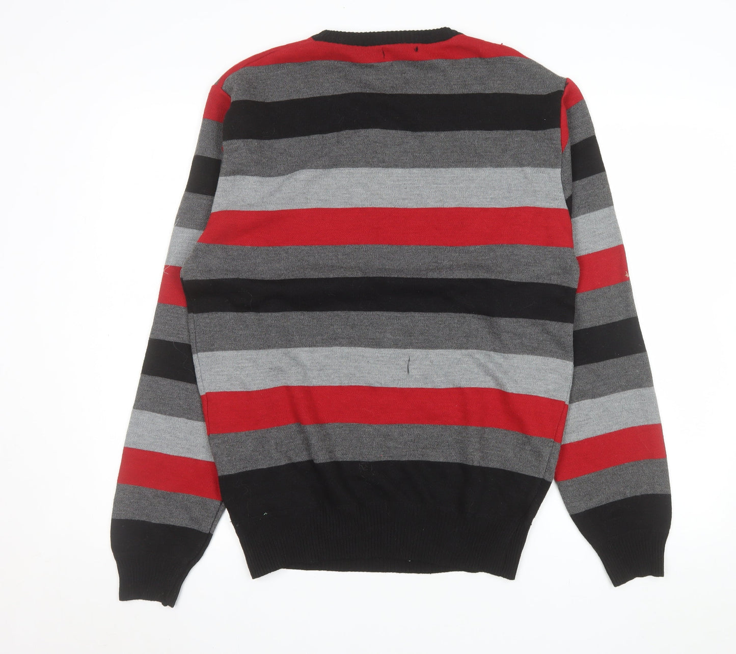 Swiss Cross Men's Multicoloured Striped Pullover Jumper L