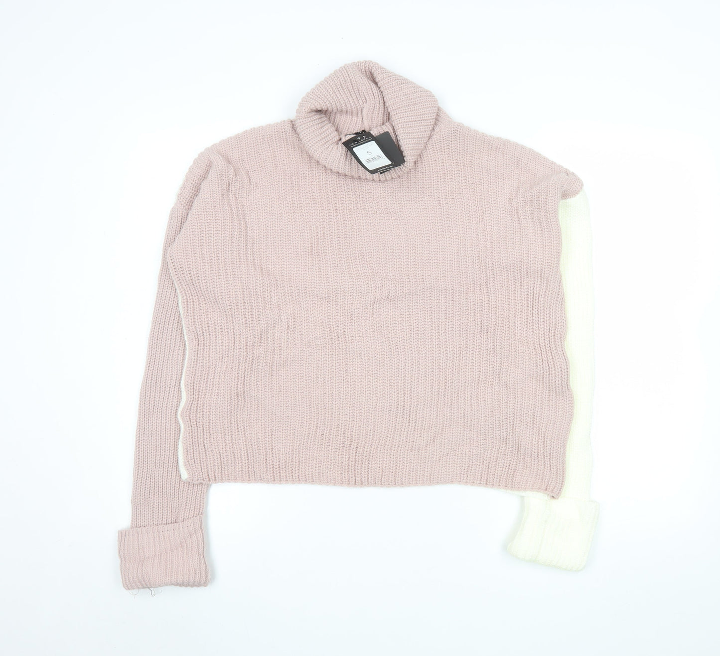 New Look Women's Multicoloured Roll Neck Chunky Knit Jumper Size S