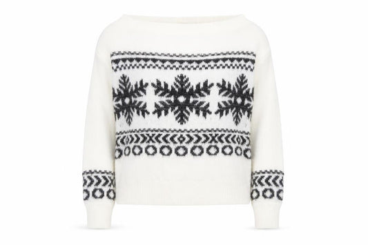 Front view of ASOS Women’s Ivory Fair Isle Wool Blend Jumper UK 10