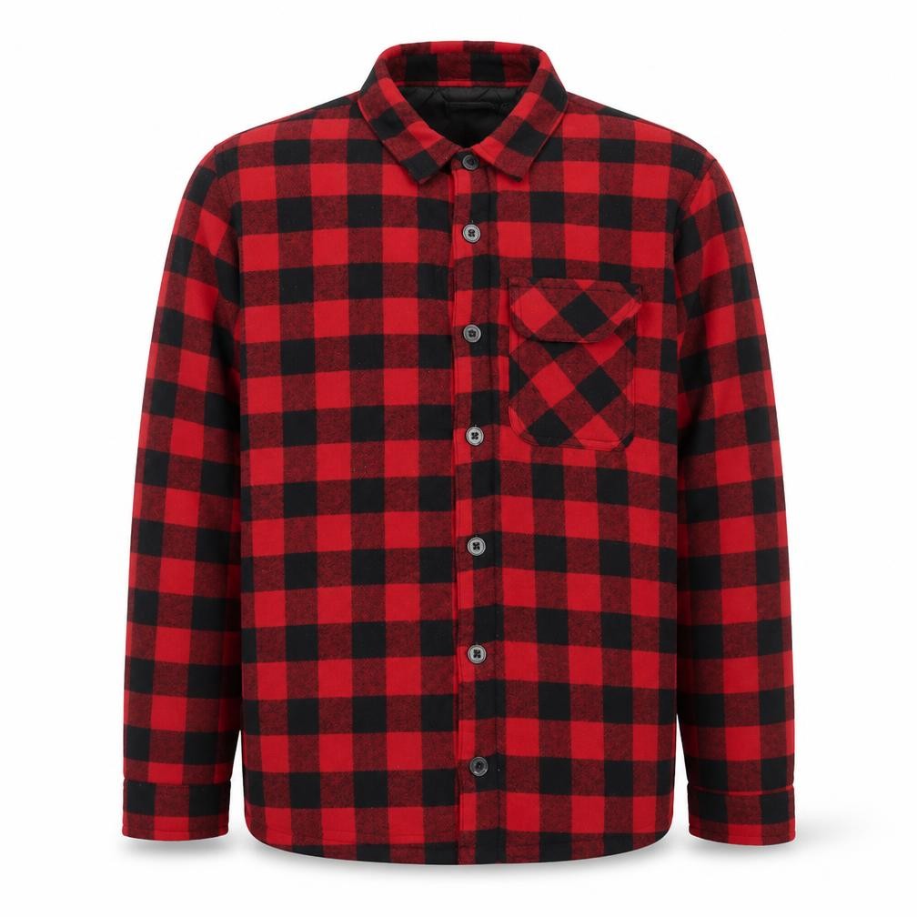 French Connection Men's Red Checked Flannel Jacket L