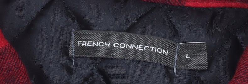 French Connection Men's Red Checked Flannel Jacket L