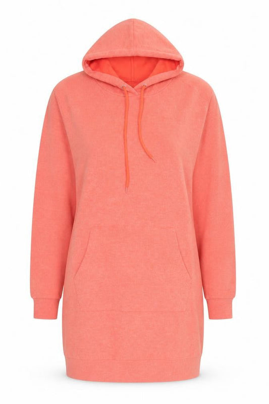 White Mark Women’s Orange Hooded T-Shirt Dress Size S Casual