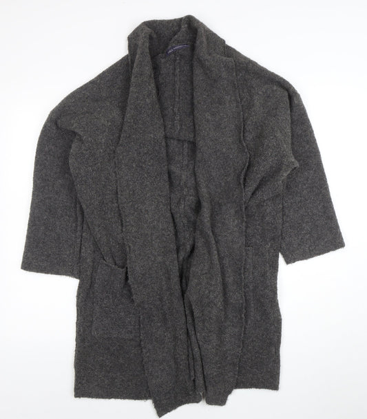 Marks and Spencer Women’s Grey Knit Open Cardigan M Relaxed Fit
