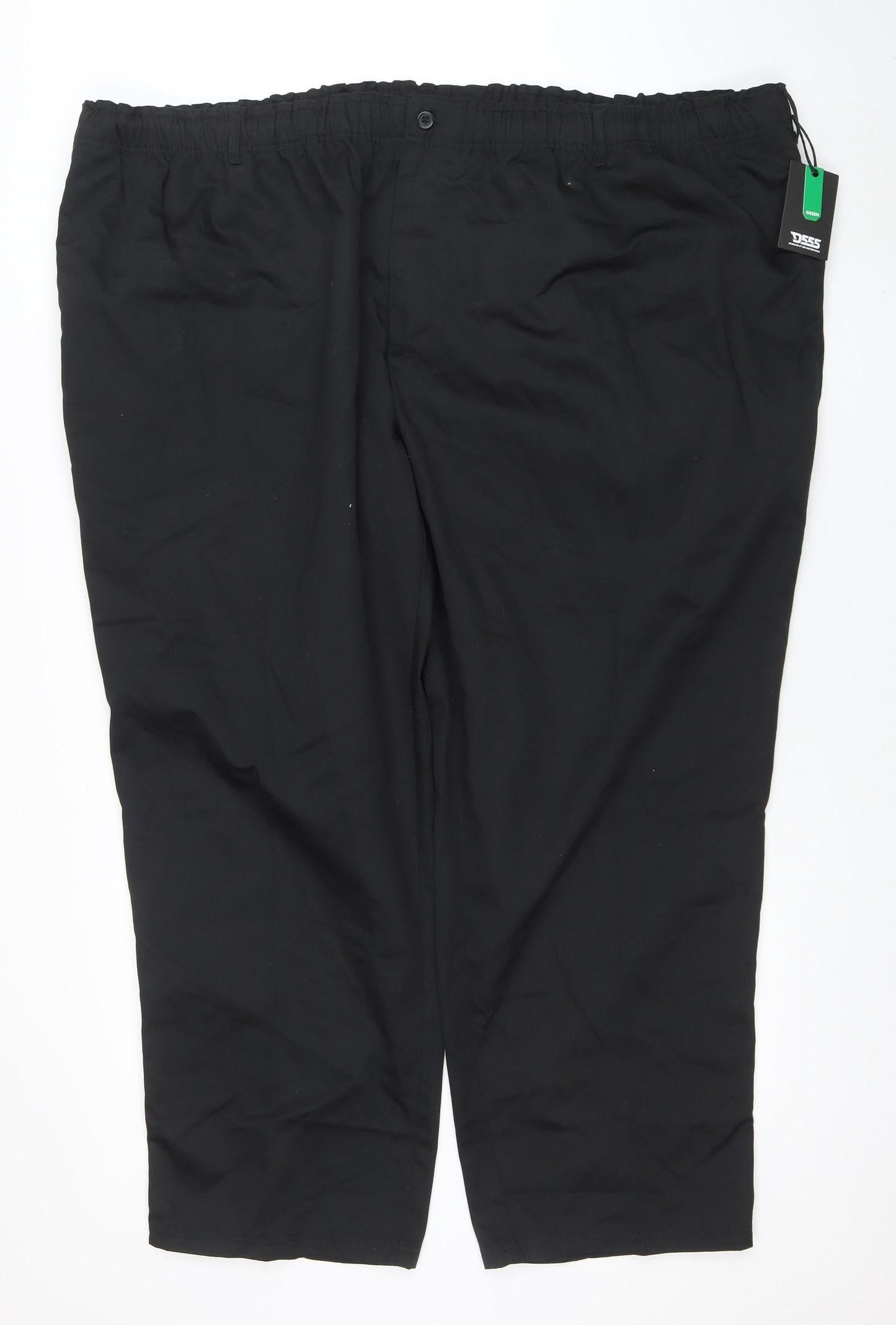 D555 Men's Black 6XL Relaxed Fit Casual Trousers