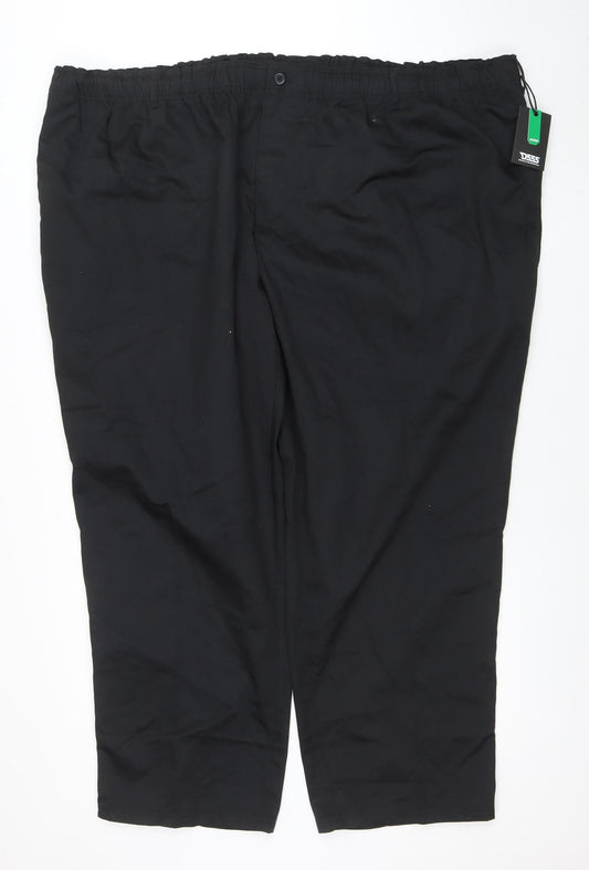 D555 Men's Black 6XL Relaxed Fit Casual Trousers