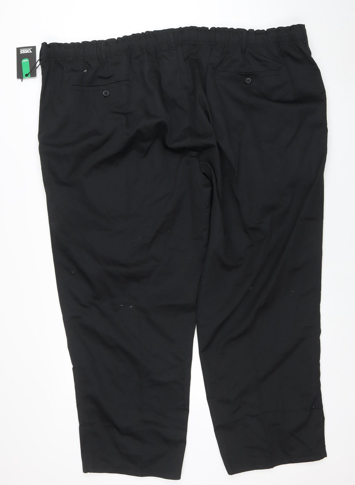 D555 Men's Black 6XL Relaxed Fit Casual Trousers