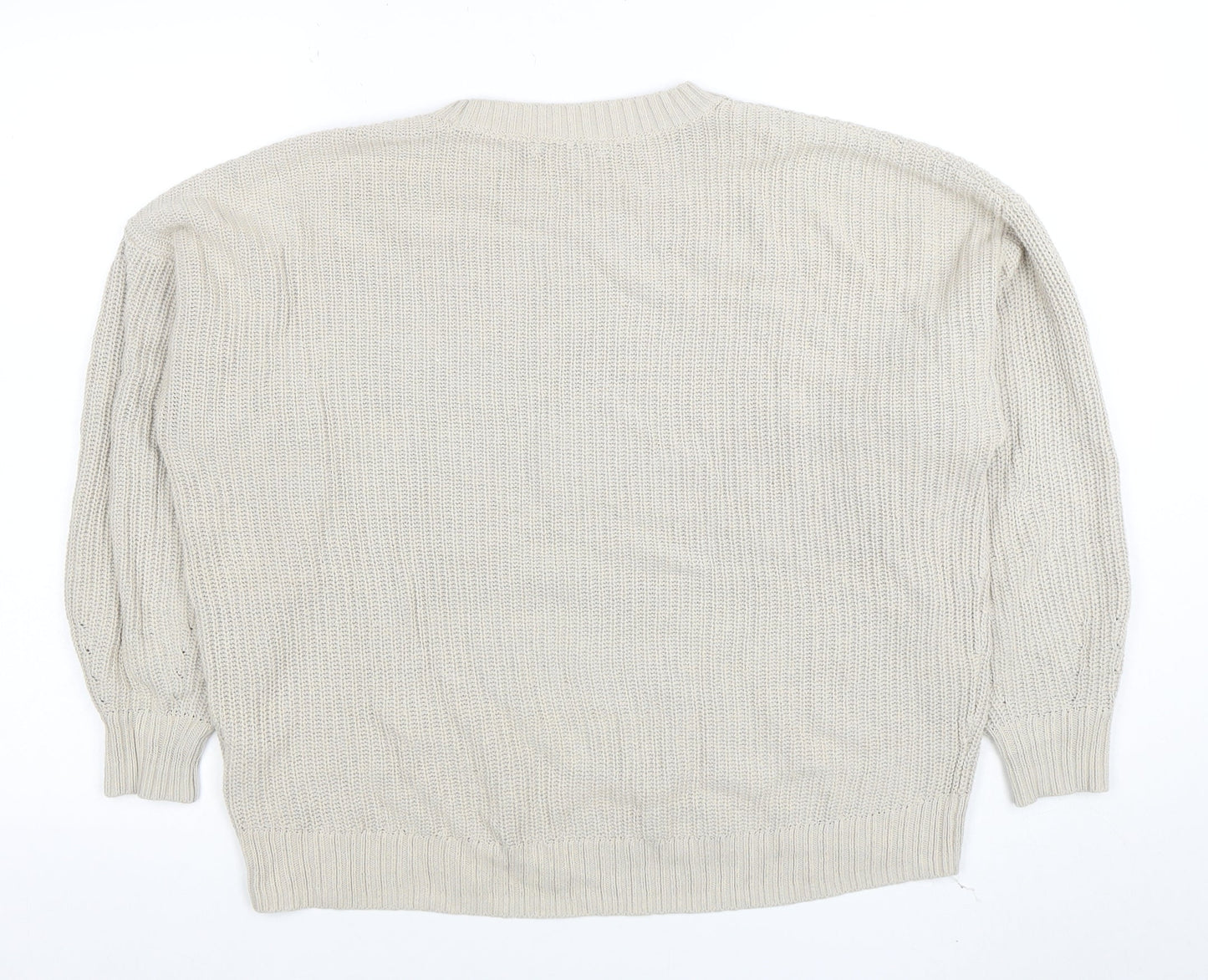 Hollister Womens Beige Knit Crew Neck Pullover Jumper XS