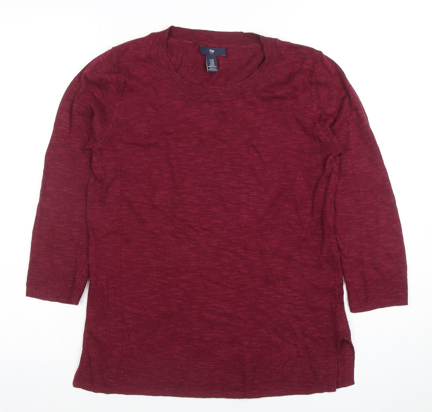 GAP Women’s Red Cotton Blend 3/4 Sleeve Knit Top XS