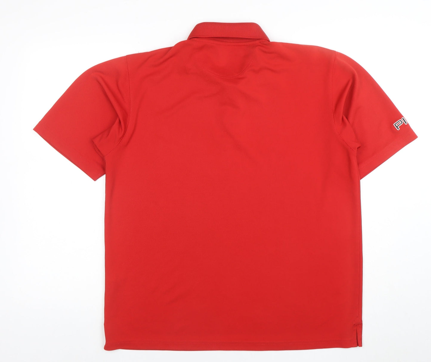 PING Men's Red Golf Polo Shirt Size L Moisture Wicking Performance