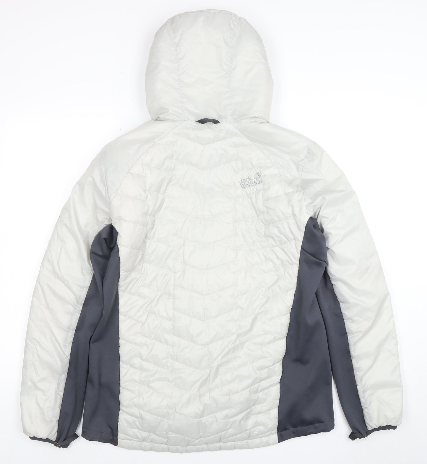 Jack Wolfskin Men's White Hooded Puffer Jacket Size M Water Resistant