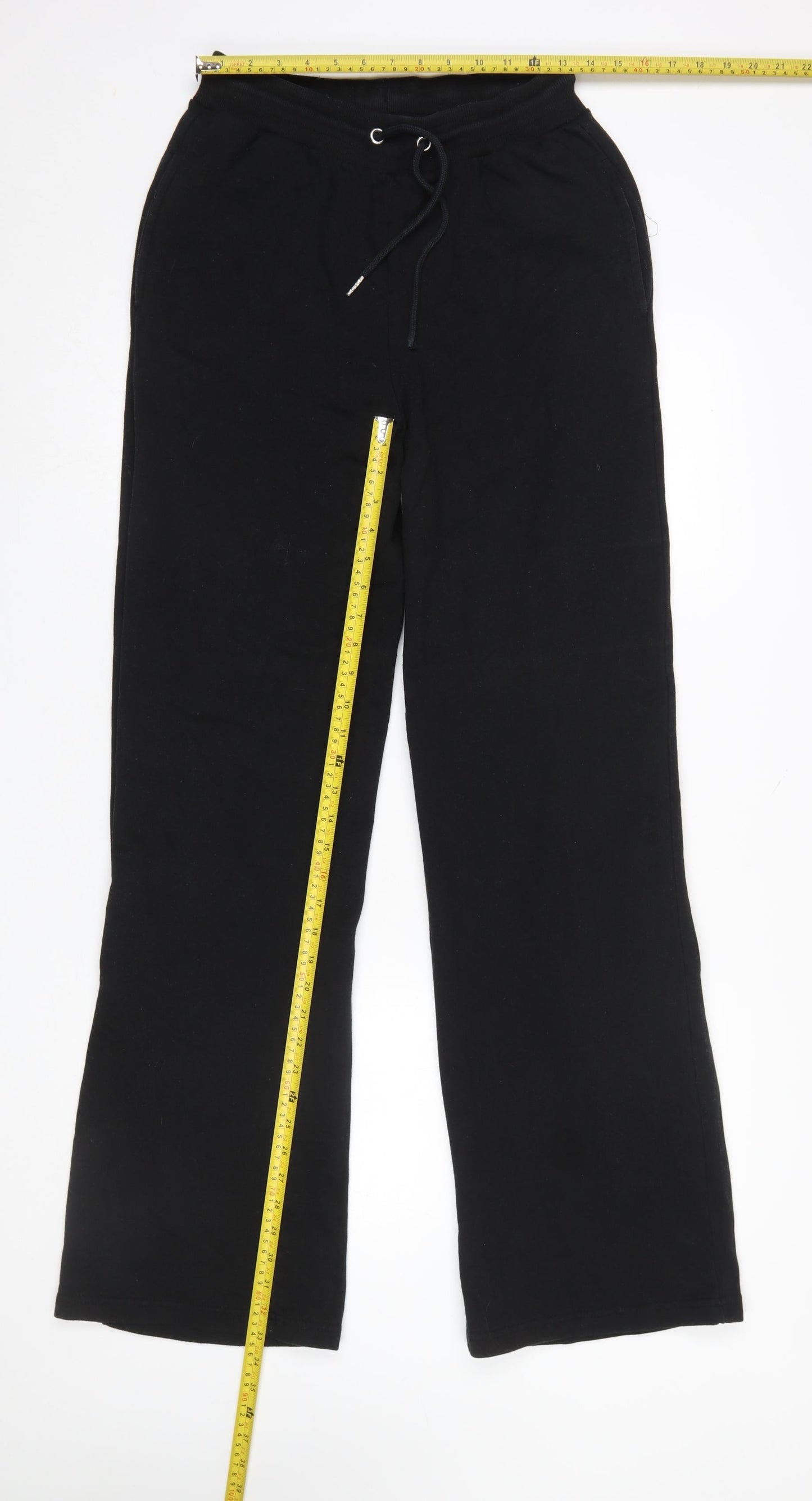 LTS Womens Black Fleece Sweatpants Size 12 Straight Leg