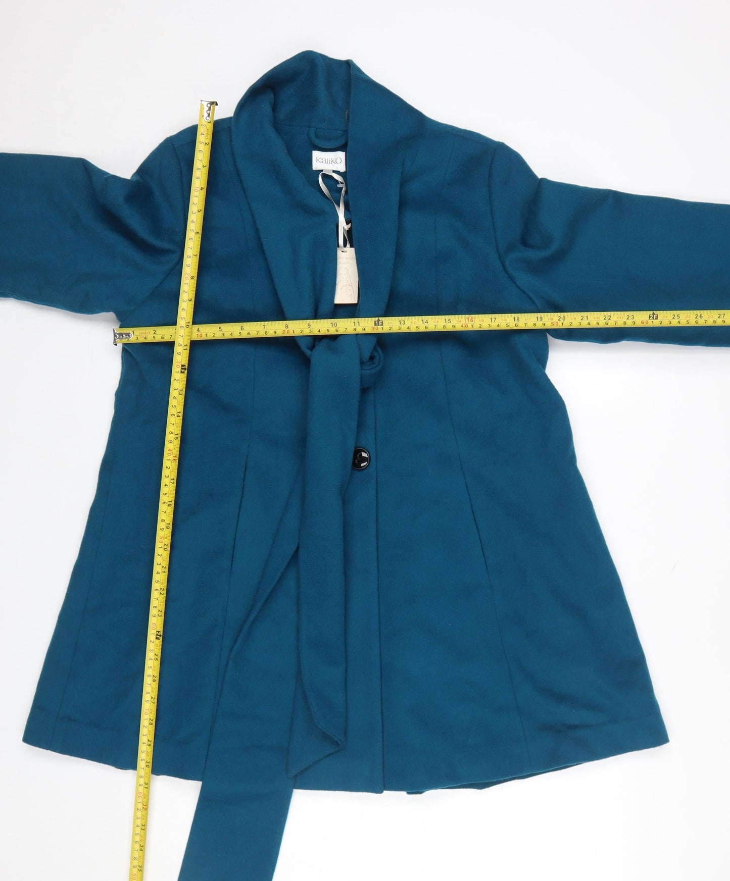 Kaliko Women's Teal Wool Blend Mid-Length Coat Size 12