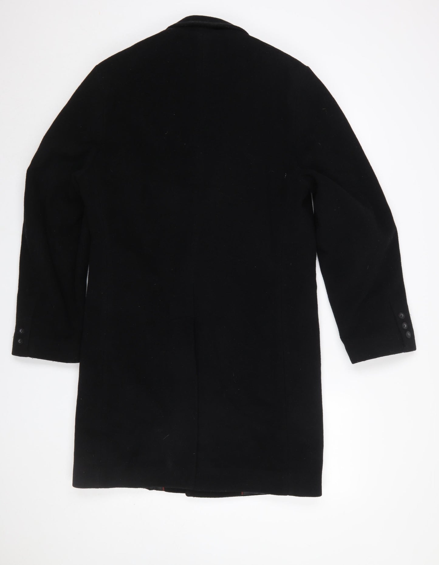 Thomas Nash Men's Black Wool Blend Overcoat Size S Classic Winter Style