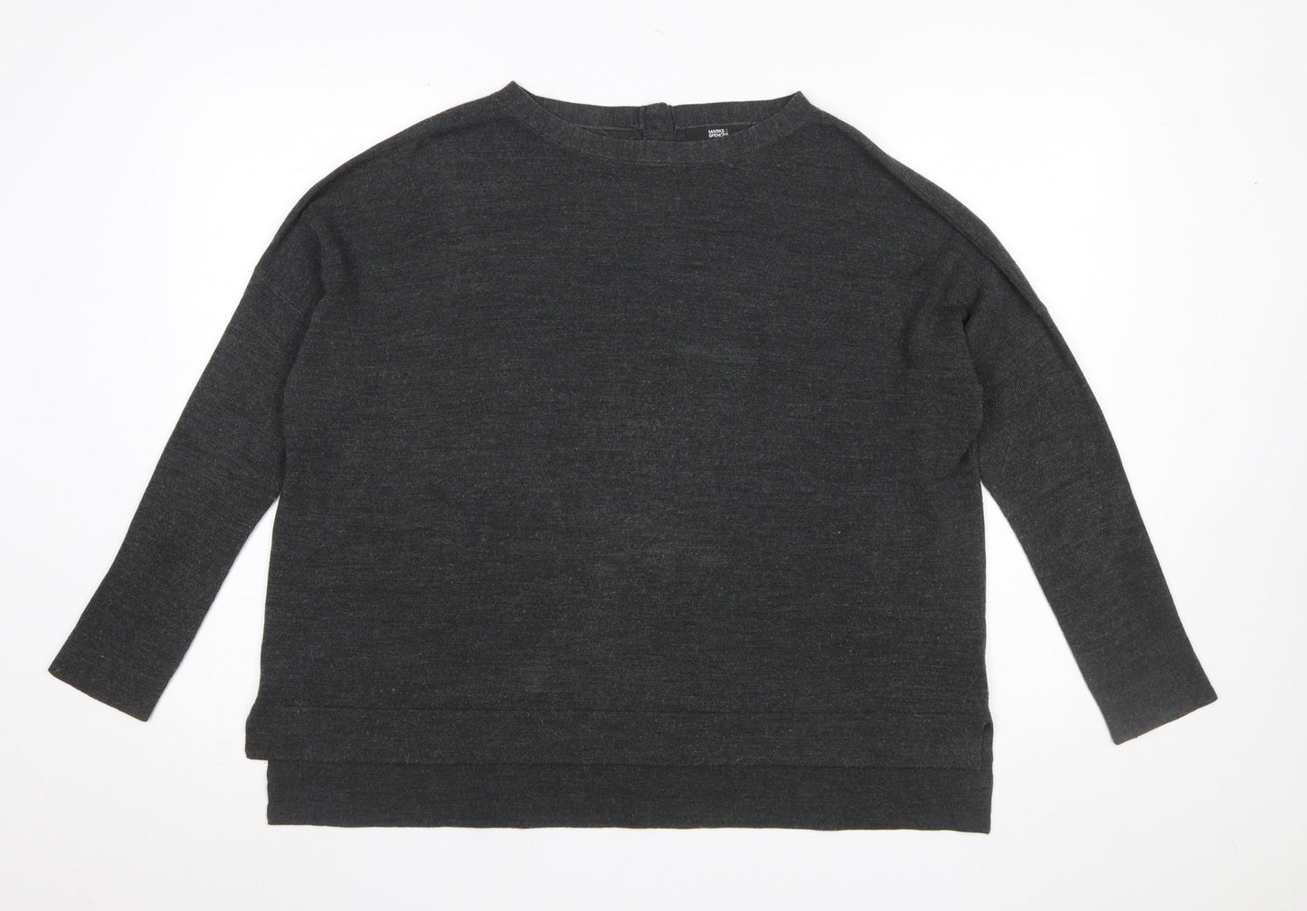 Marks and Spencer Womens Grey Size 16 Acrylic Knit Jumper