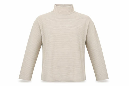 Front view of French Connection Women’s Beige Roll Neck Knit Jumper, size M