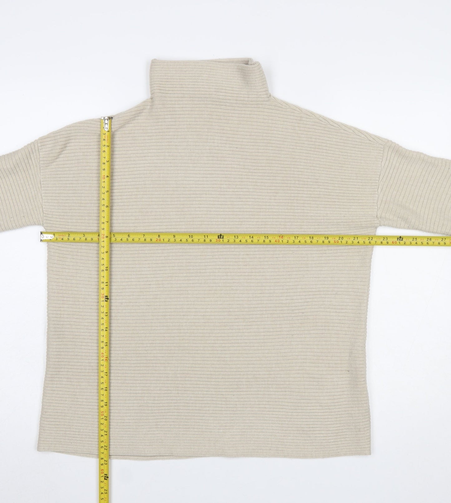 French Connection Women’s Beige Roll Neck Knit Jumper Size M