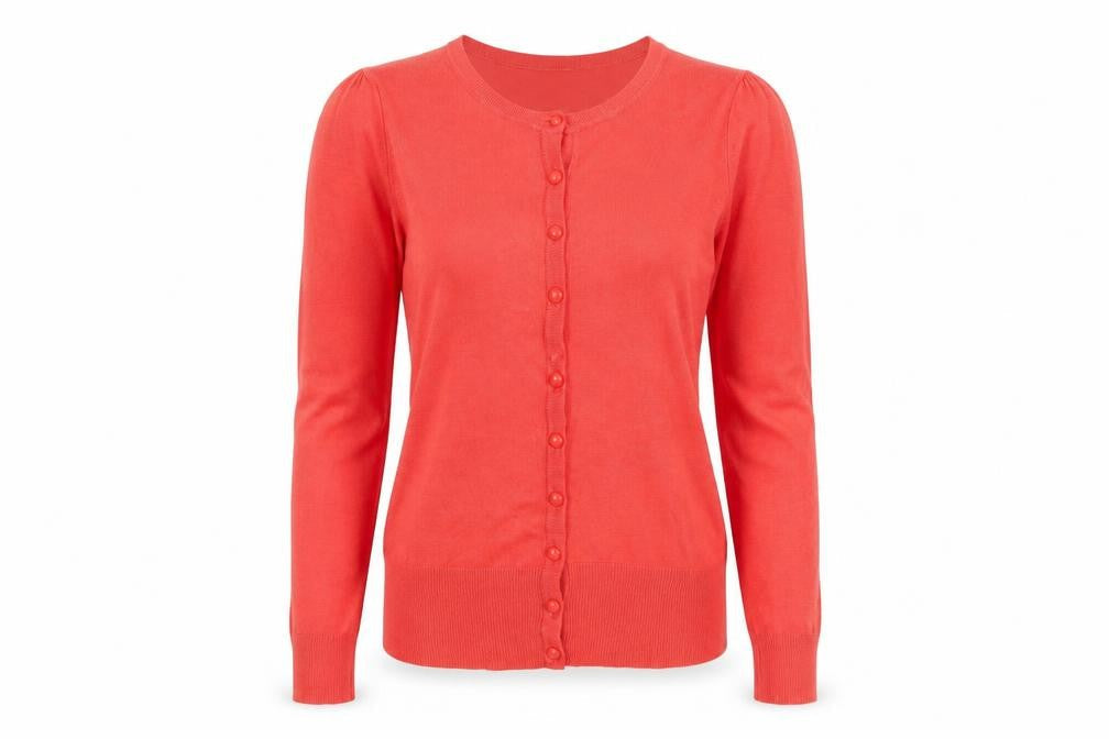 Marks and Spencer Women’s Red Petite Size 6 Crew Neck Cardigan