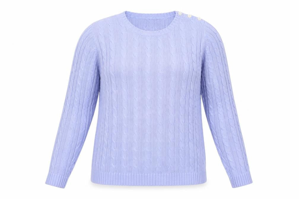 Lands' End Women's Purple Cable-Knit Cotton Jumper XL