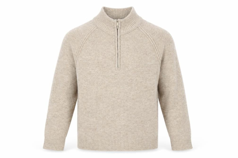 Country Road Men’s Beige Wool Half Zip Jumper Size M
