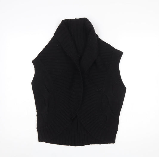 Marks and Spencer Womens Black Knit Sleeveless Cable Vest S