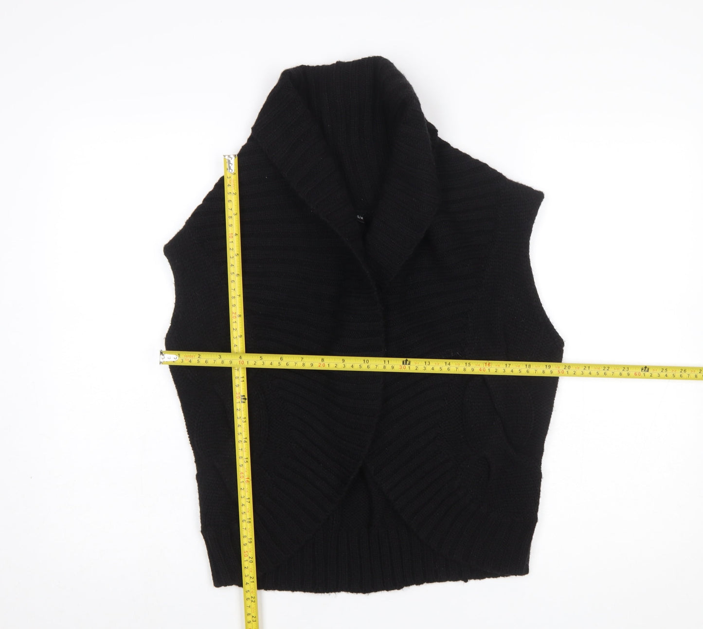 Marks and Spencer Womens Black Knit Sleeveless Cable Vest S
