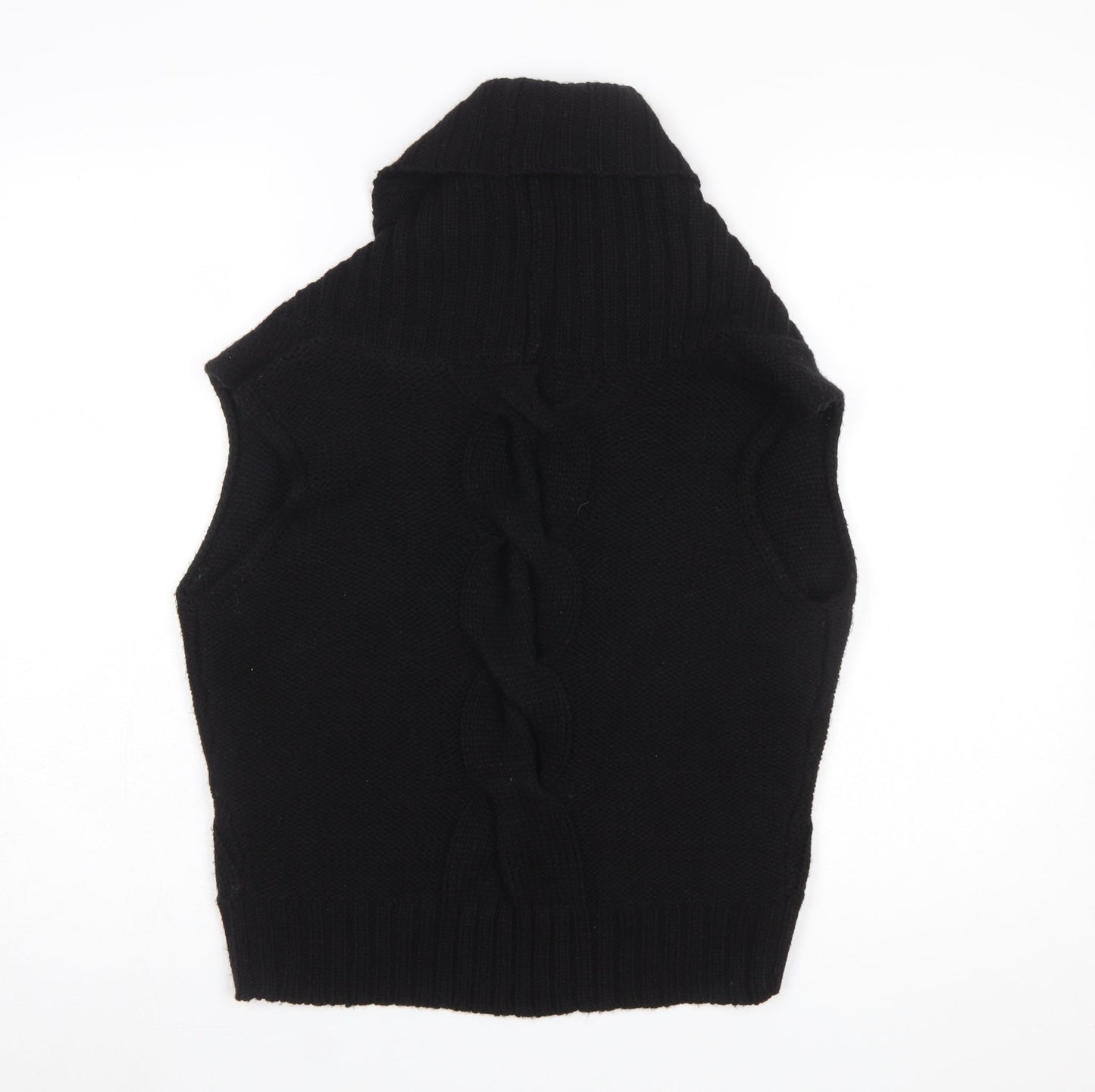 Marks and Spencer Womens Black Knit Sleeveless Cable Vest S