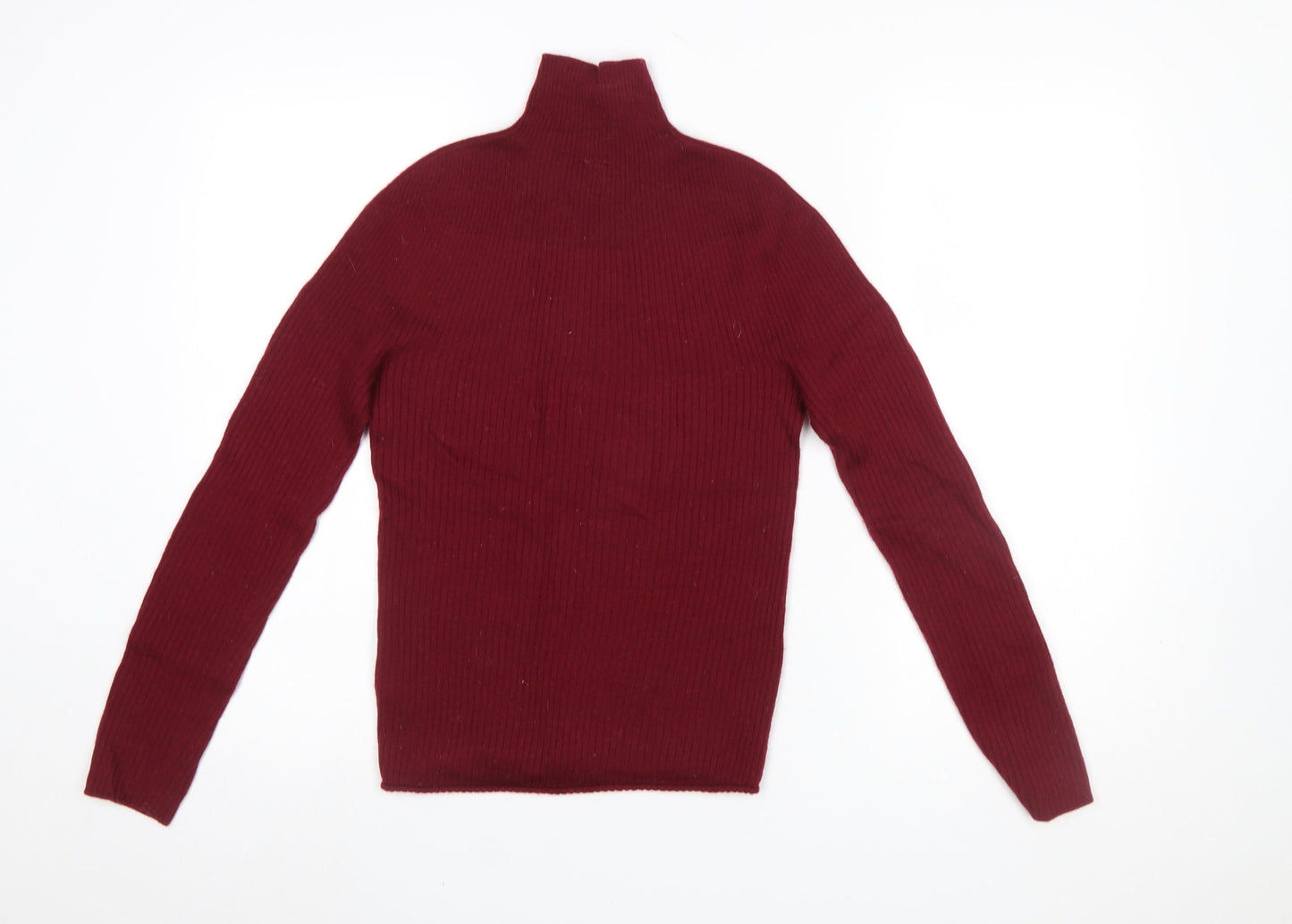 Uniqlo Women Red Wool Roll Neck Long Sleeve Jumper XS