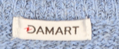 Damart Women's Blue Cable Knit Crew Neck Jumper L