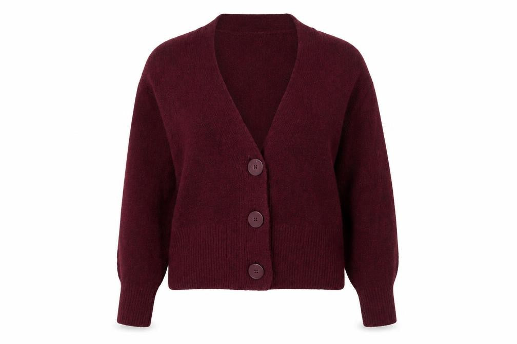 Marks & Spencer Women's Red XS V-Neck Buttoned Cardigan