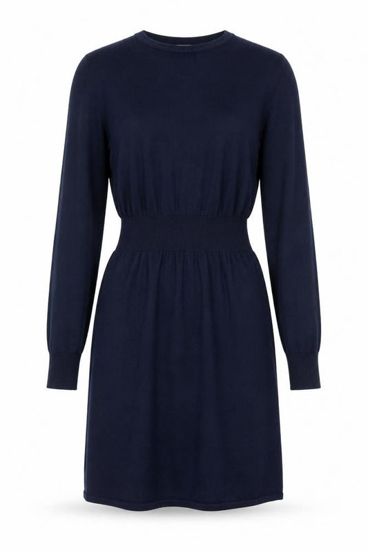 H&M Women Blue S Knit Jumper Dress Long Sleeve Crew Neck