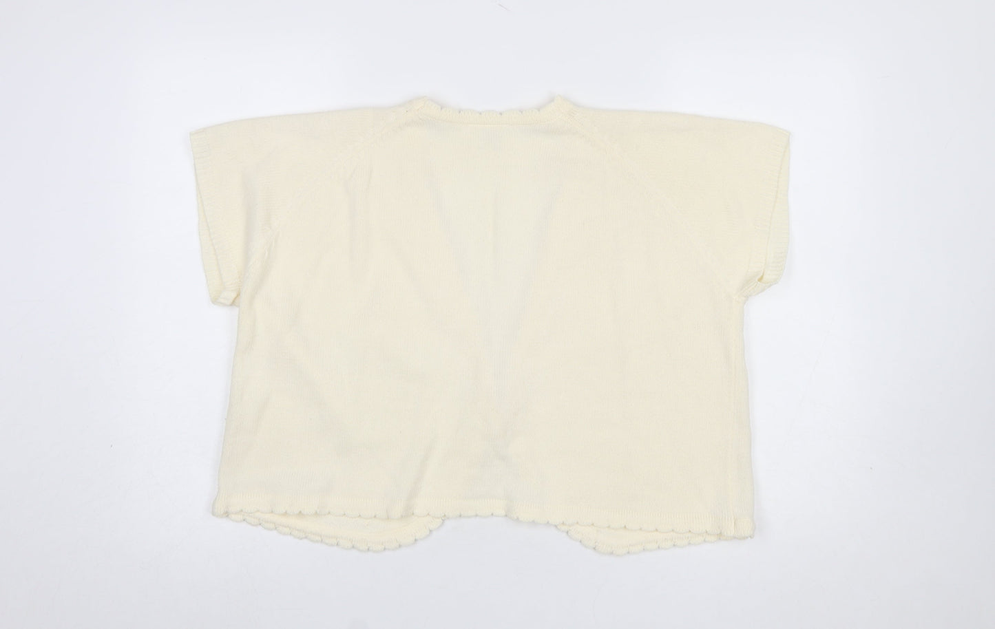 Being Casual Women's Ivory Short Sleeve V-Neck Cardigan Size 20
