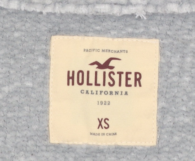 Hollister Women Grey V-Neck Knit Pullover Jumper XS