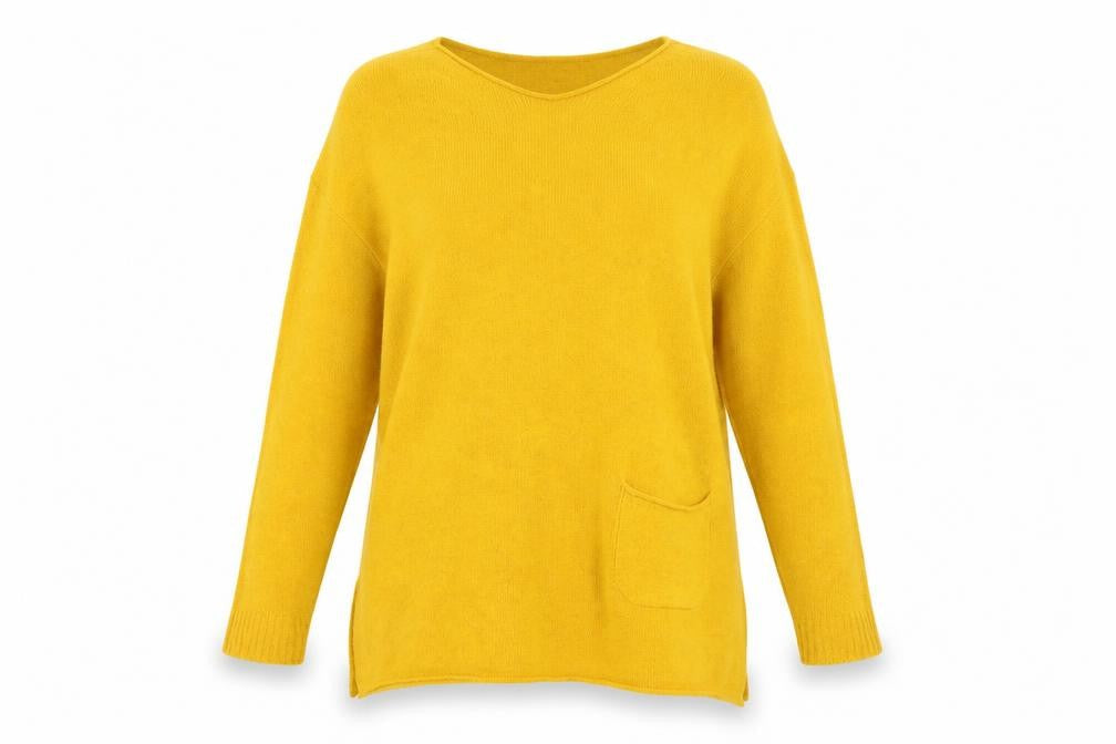 Monsoon Womens Yellow Knit Long Sleeve Crew Neck Pullover Jumper M