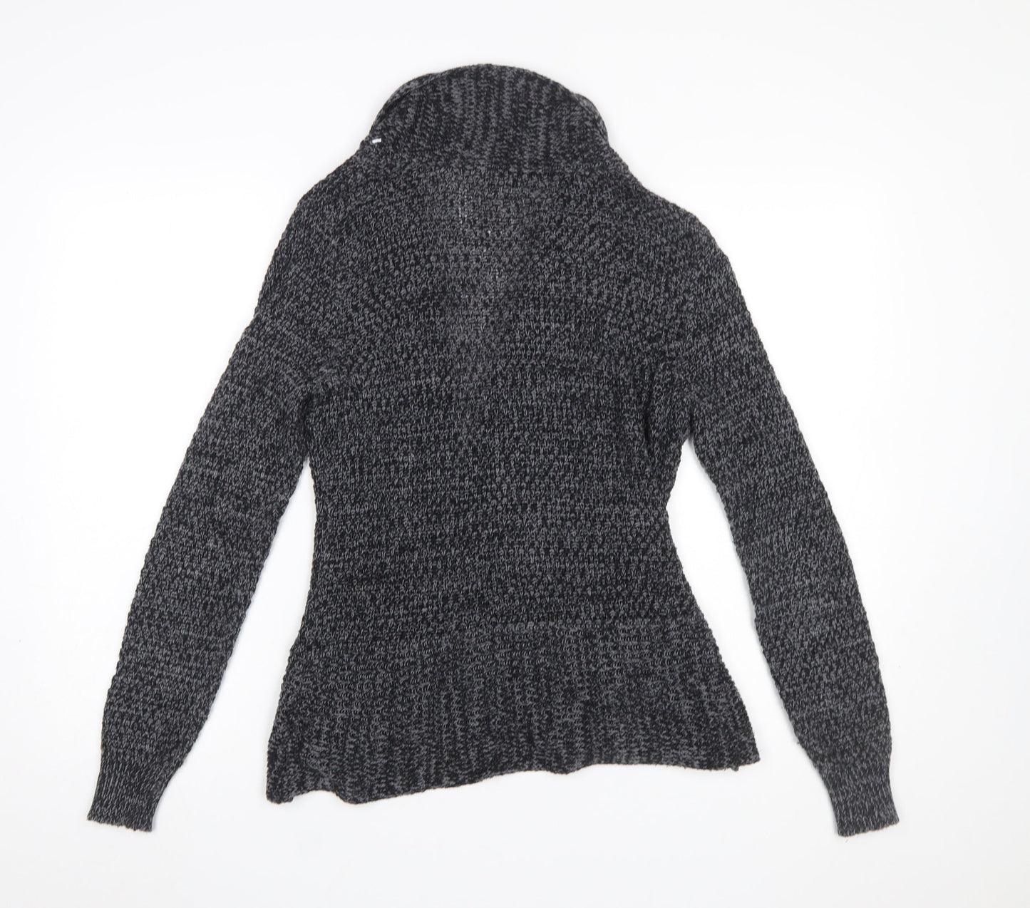 Bongo Womens Grey Chunky Knit Open Cardigan Size M